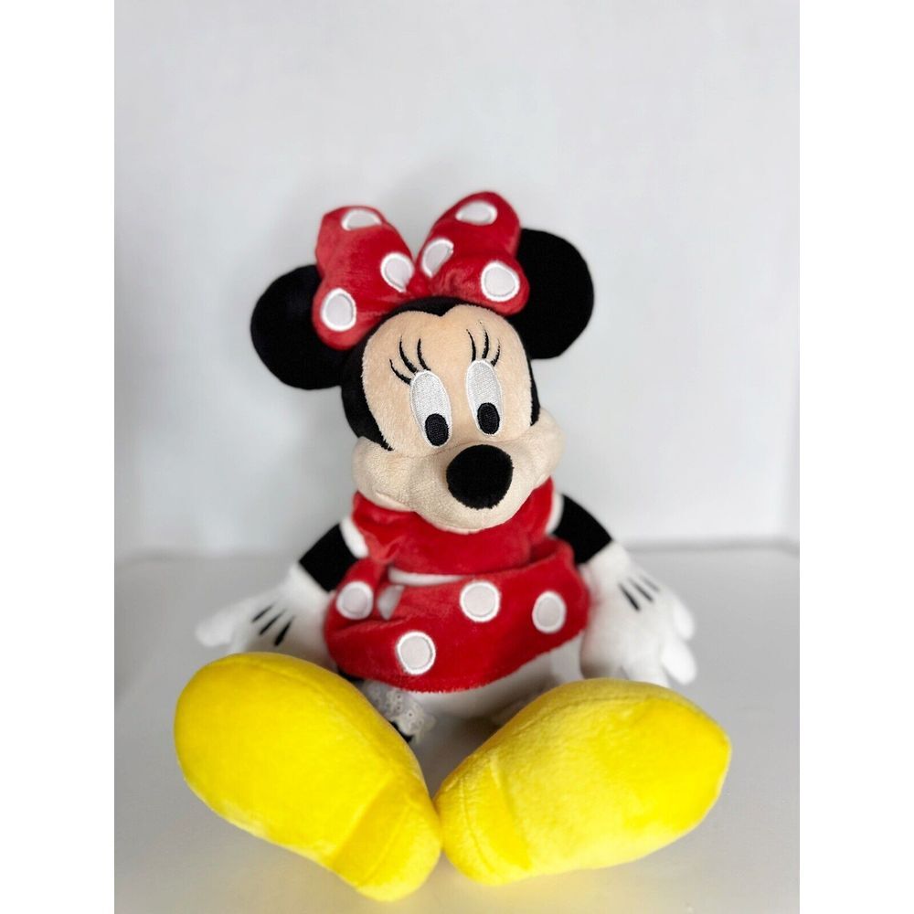 Minnie‎ Mouse Disney Plush Stuffed Animal 13" Polka Dot Red Toy